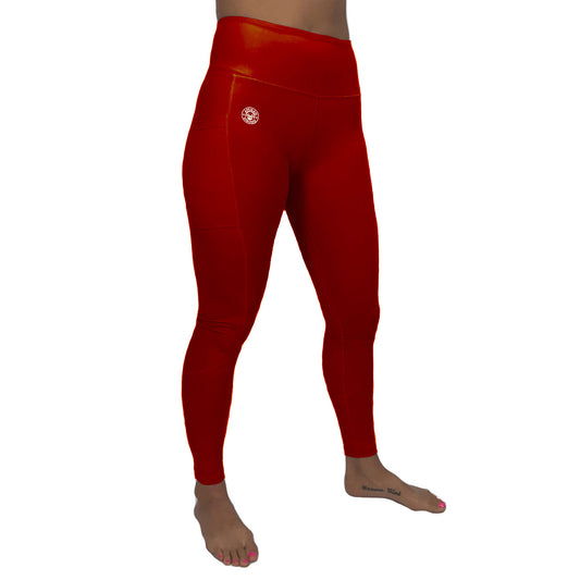 WOMEN'S CRIMSON HIGH-RISE TIGHTS - Apeman Strong Apeman Strong