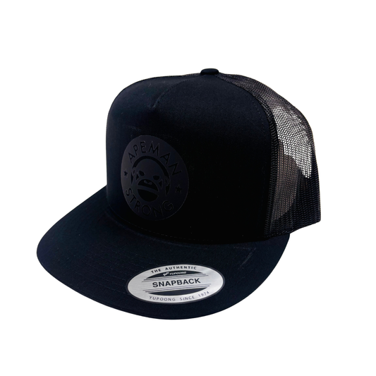 BLACK ON BLACK TRUCKER HAT