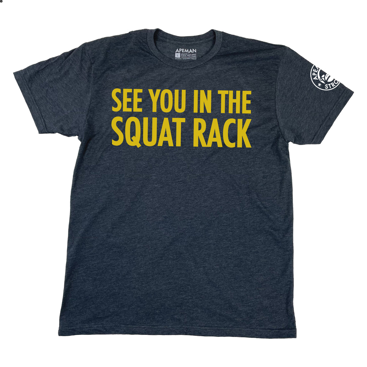 Soft Poly Cotton Blend Athletic Tee for Men| SQUAT RACK TEE – Apeman Strong