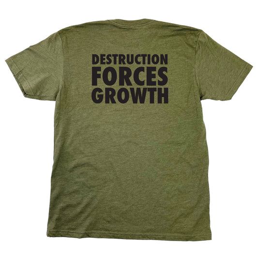 CORE DESTRUCTION OLIVE TEE